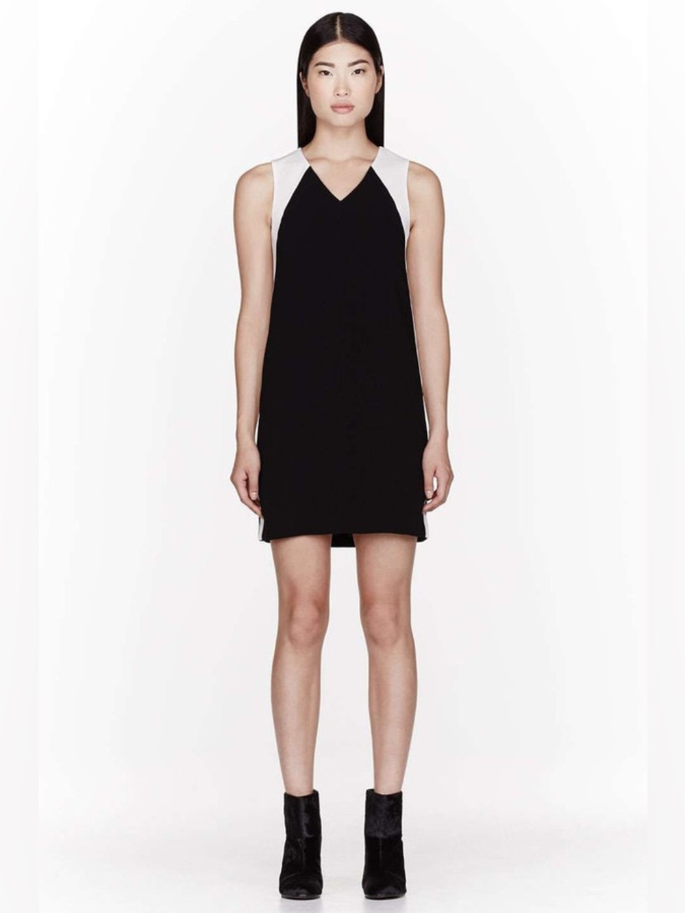 rag & bone - Black Shift Solo Dress with White Shoulder Accents
